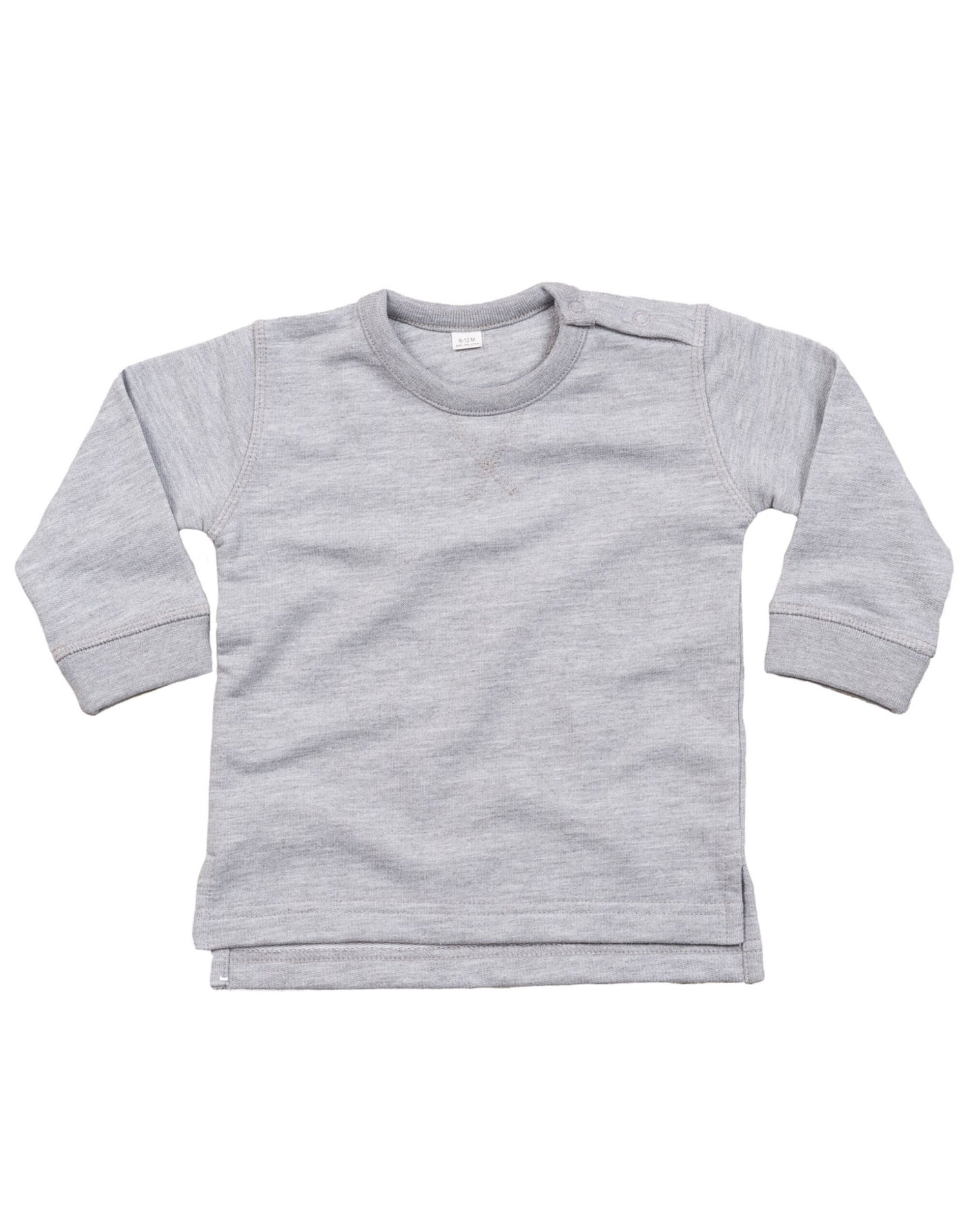Babybugz Baby Sweatshirt BZ31 - Heather Grey Melange - Customisable Sweatshirts