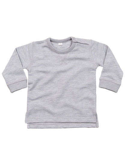 Babybugz Baby Sweatshirt BZ31 - Heather Grey Melange - Customisable Sweatshirts