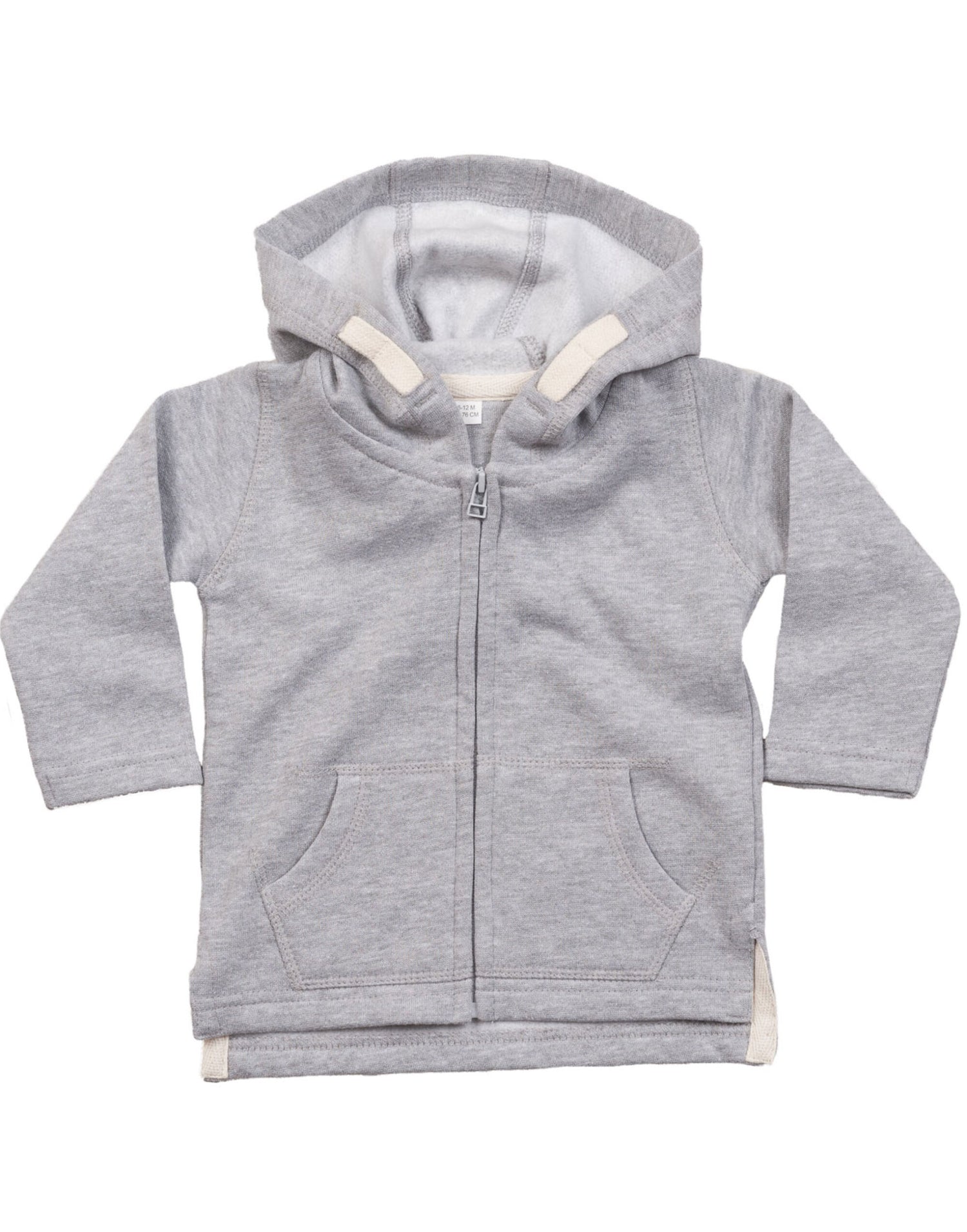 Babybugz Baby Hoodie bz32 - Heather Grey Melange - Customisable Hoodies