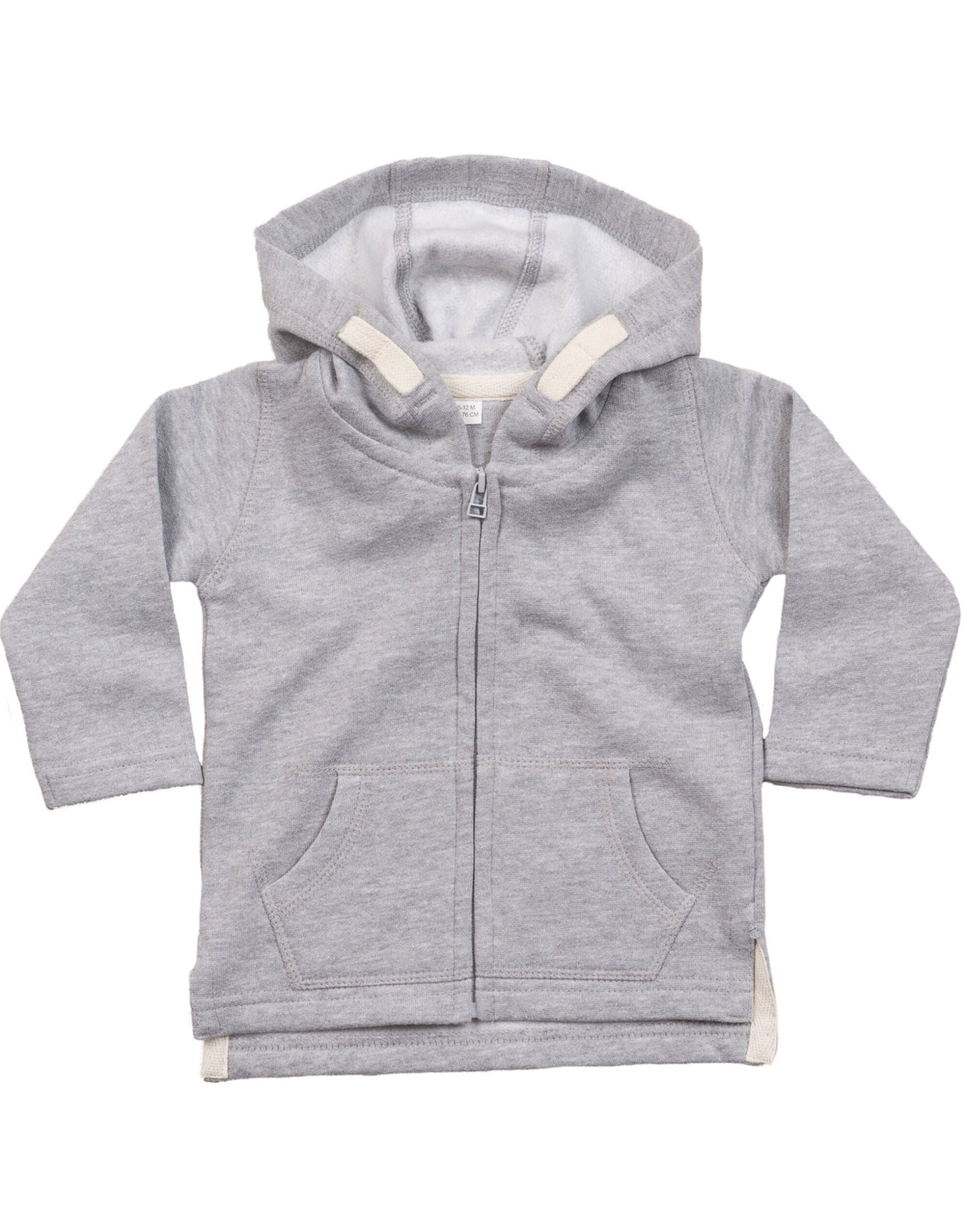 Babybugz Baby Hoodie bz32 - Heather Grey Melange - Customisable Hoodies
