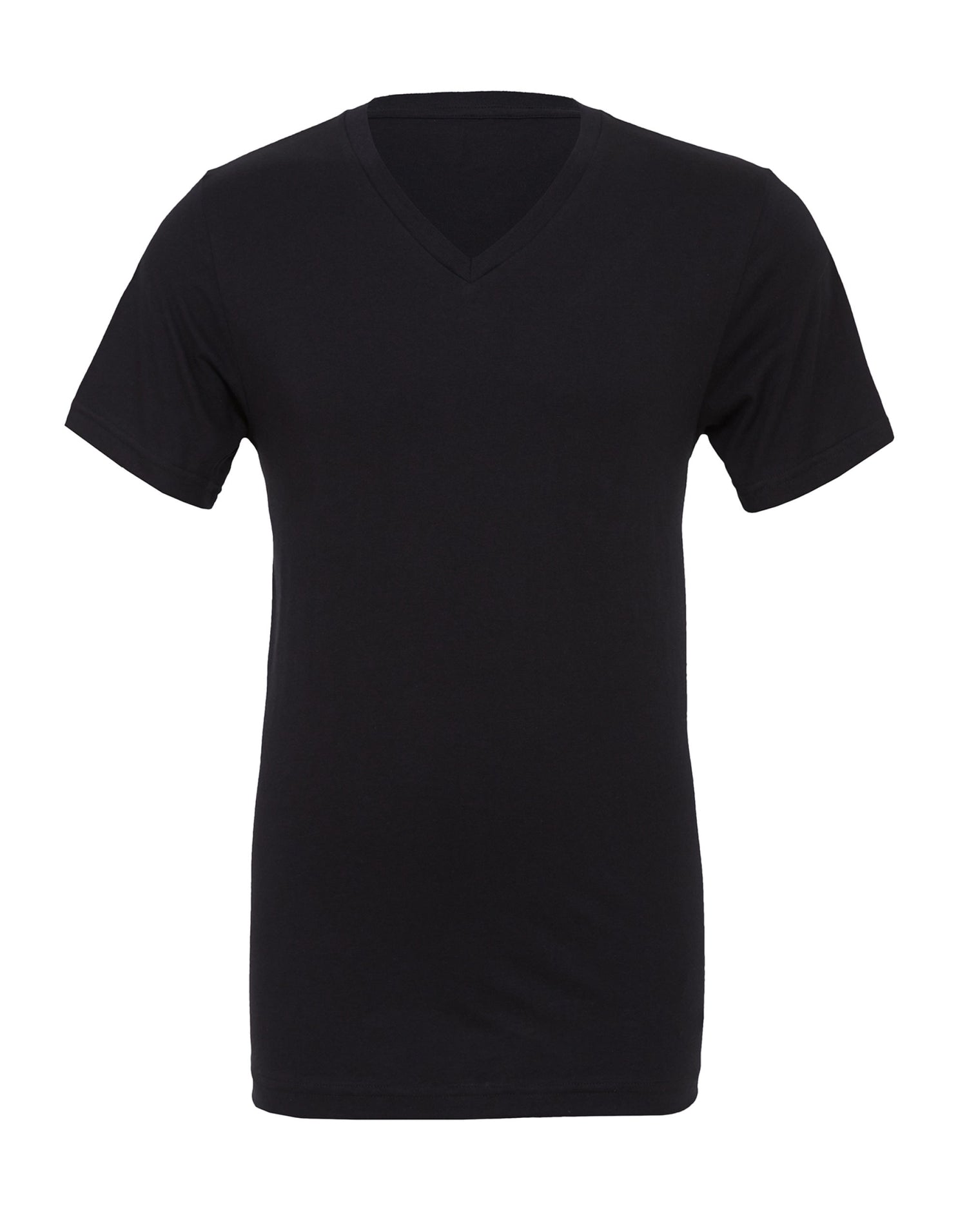 Bella Canvas Unisex Jersey SS VNeck Tee CA3005 - Black - Customisable T-Shirts