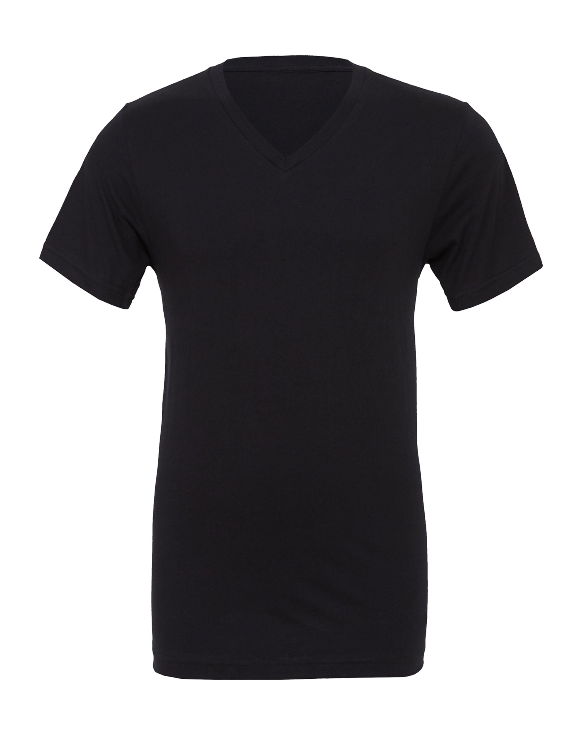 Bella Canvas Unisex Jersey SS VNeck Tee CA3005 - Black - Customisable T-Shirts