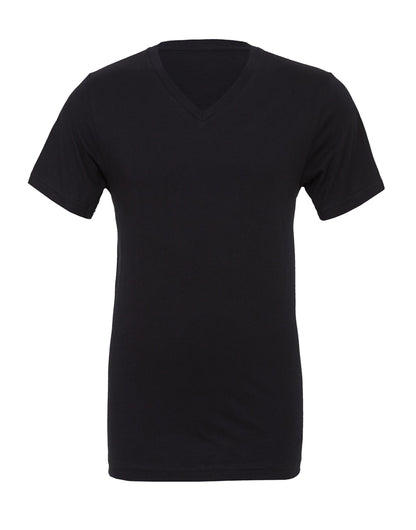 Bella Canvas Unisex Jersey SS VNeck Tee CA3005 - Black - Customisable T-Shirts