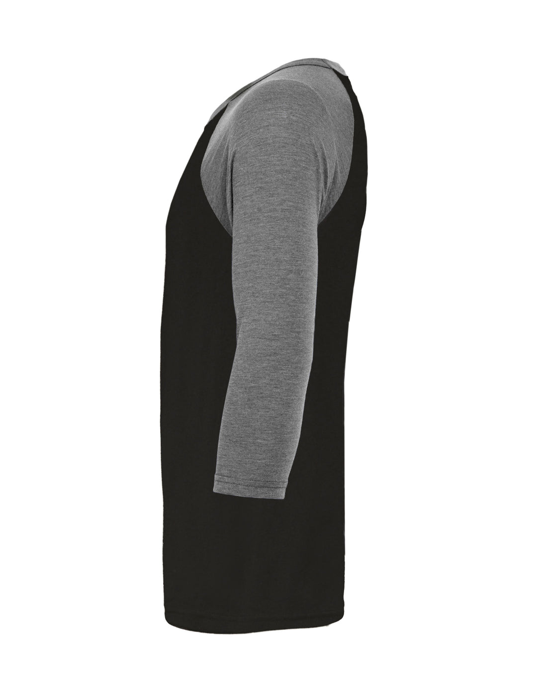 Bella Canvas Unisex 3/4 Sleeve Baseball Tee CA3200 - Black Deep Heather Grey - Customisable