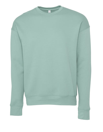 Bella Canvas Unisex Drop Shoulder Fleece Sweat ca3945 - Dusty Blue - Customisable Outerwear