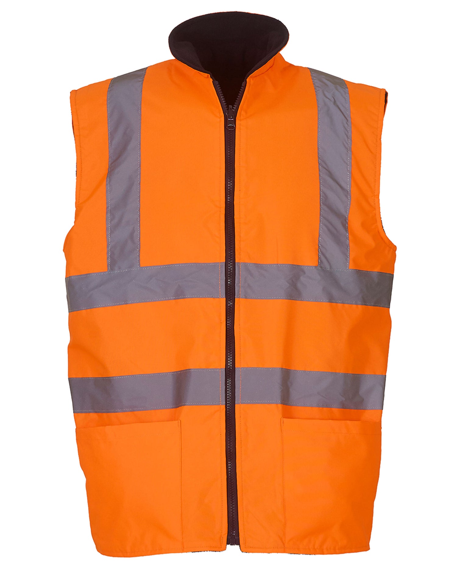 Yoko HV Reversible Fleece Vest hv008f - Hi Vis Orange - Customisable Safetywear