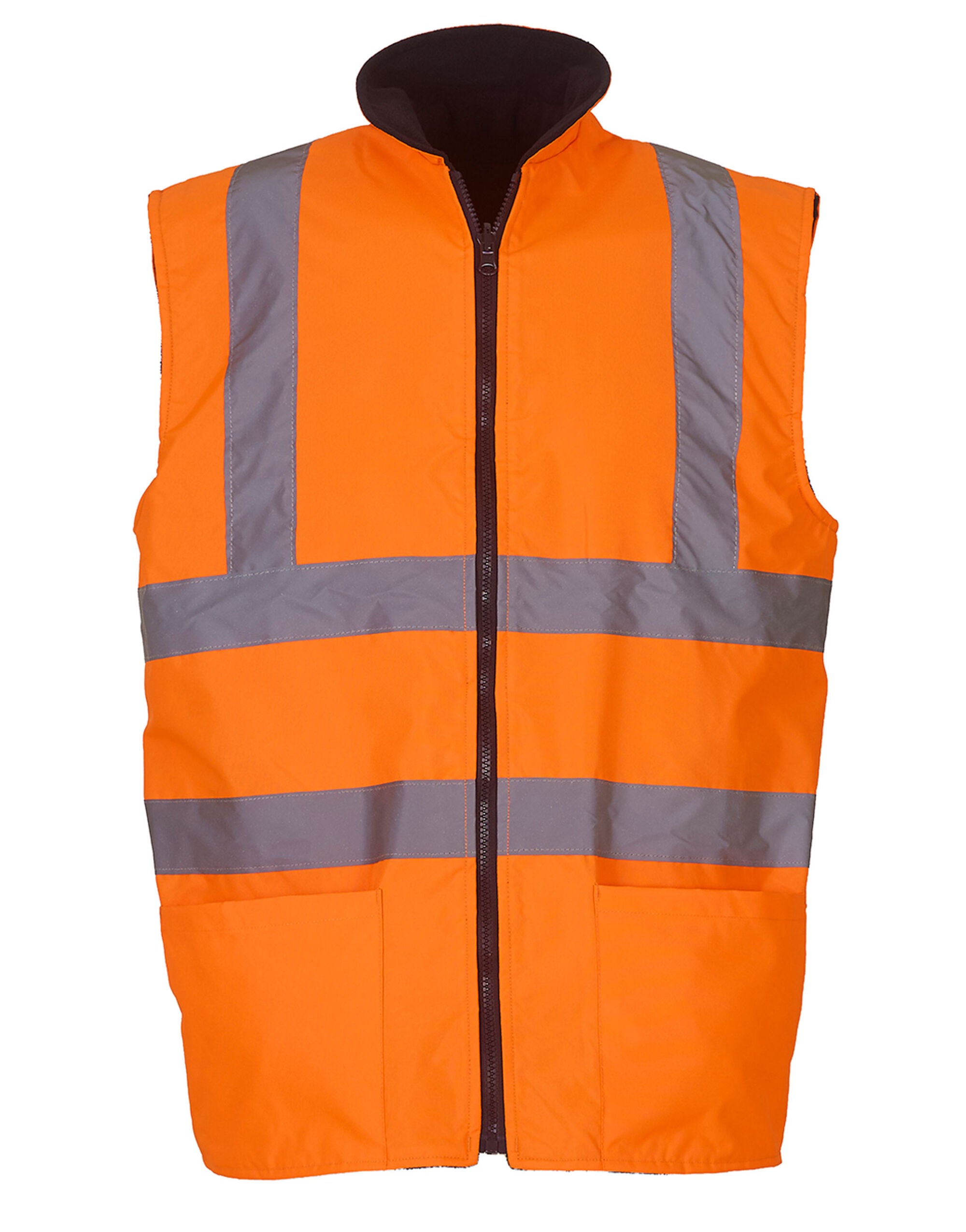 Yoko HV Reversible Fleece Vest hv008f - Hi Vis Orange - Customisable Safetywear