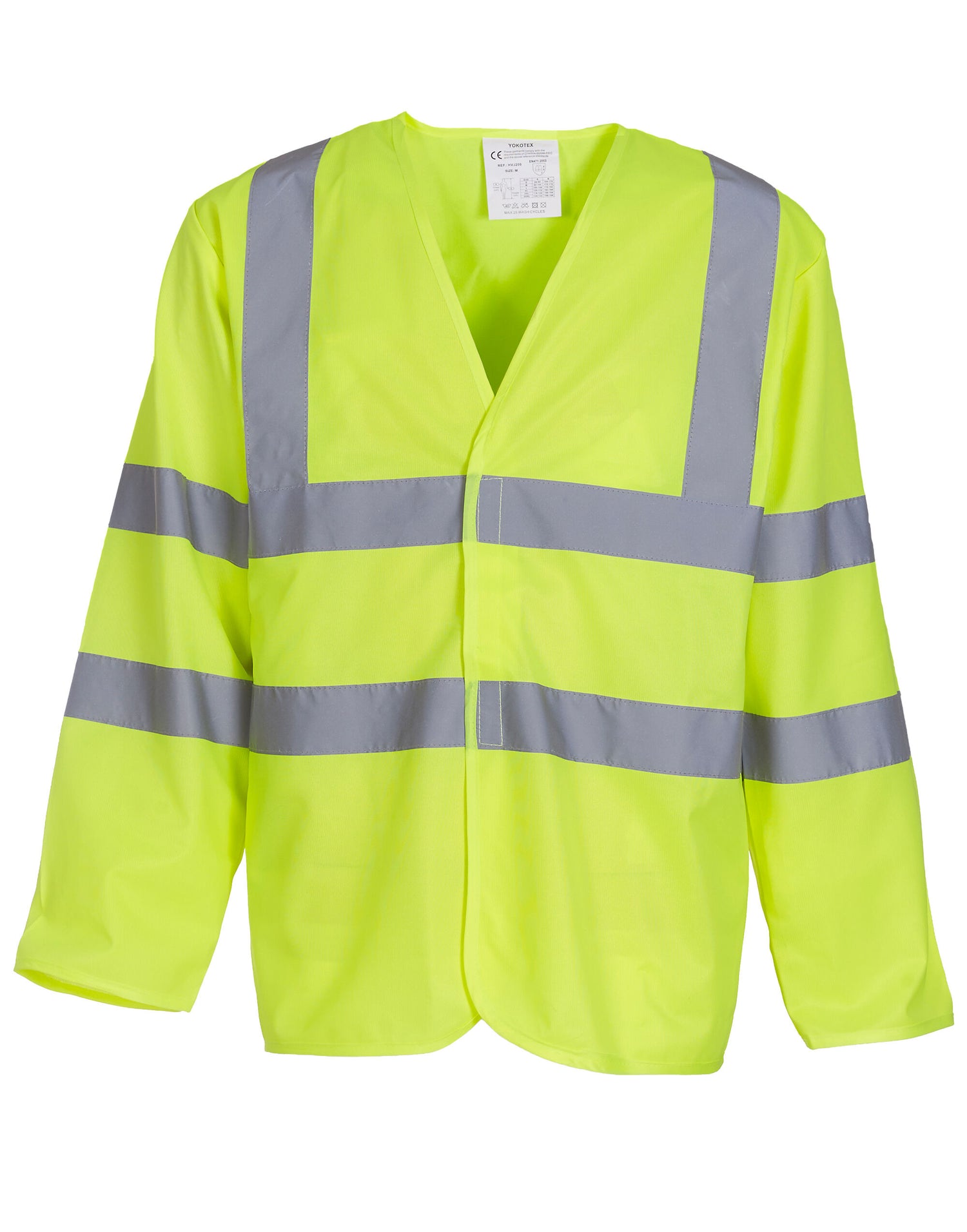 Yoko HV Long Sleeve Vest hvj200 - Hi-Vis Yellow - Customisable Safetywear
