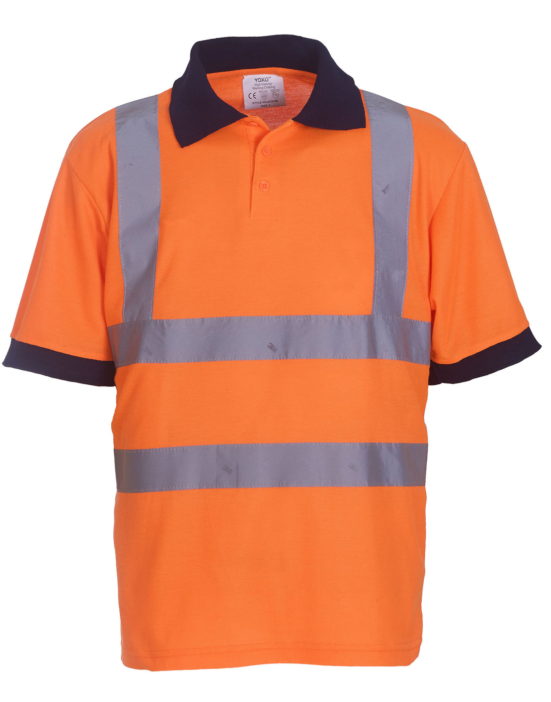 Yoko HV Short Sleeve Polo Shirt hvj210 - Hi Vis Orange - Customisable Hi-Vis Polos