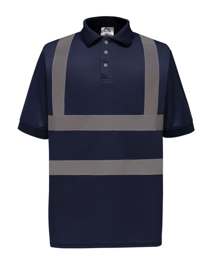 Yoko HV Short Sleeve Polo Shirt hvj210 - Navy - Customisable Hi-Vis Polos