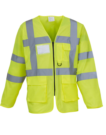 Yoko Executive Long Sleeve Waistcoat hvj800 - Hi-Vis Yellow - Customisable Safetywear