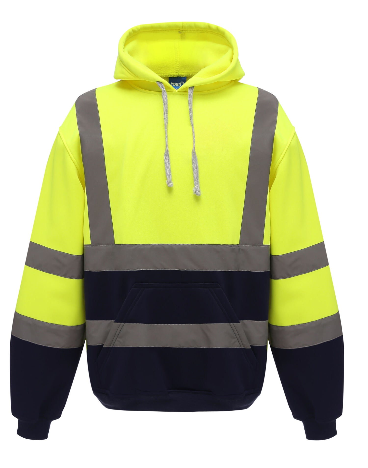 Yoko Hi VIs Hoodie hvk05 - Hi-Vis Yellow Navy - Customisable Hoodies