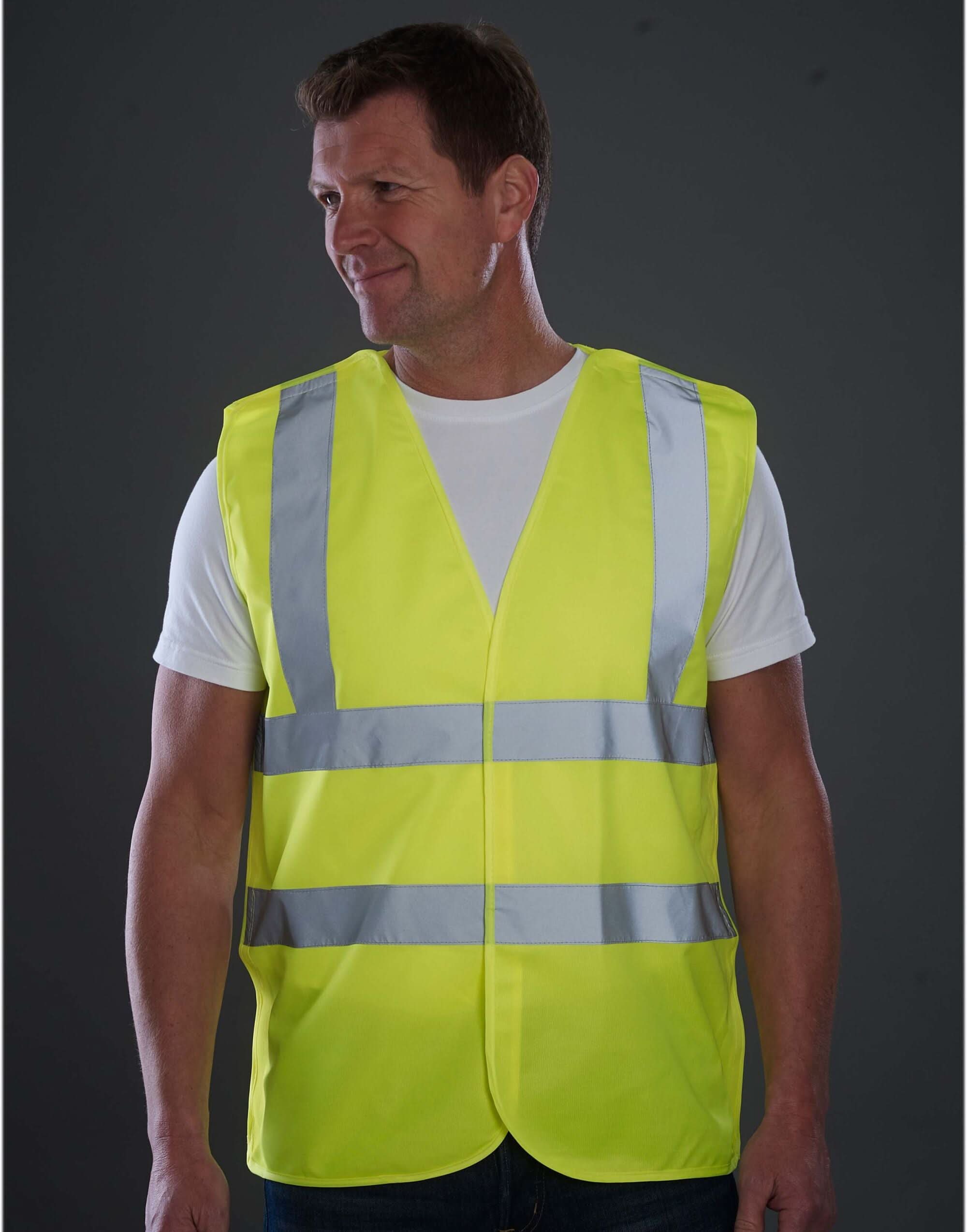 Yoko Hi-Vis Class 2 Waistcoat HVW100 - Hi Vis Orange 2XL - Customisable Hi-Vis Vest