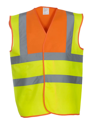 Yoko HV Waistcoat hvw100 - Hi Vis Yellow Orange - Customisable Hi-Vis Vest
