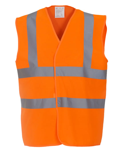 Yoko HV Waistcoat hvw100 - Hi Vis Orange - Customisable Hi-Vis Vest