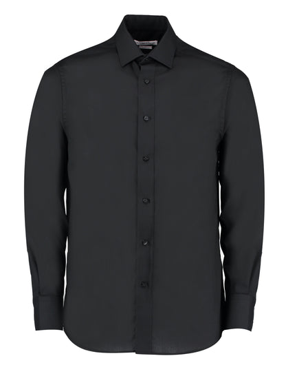 Kustom Kit Men LS Tailored Busines Shirt KK131 - Black - Customisable Corporate Wear