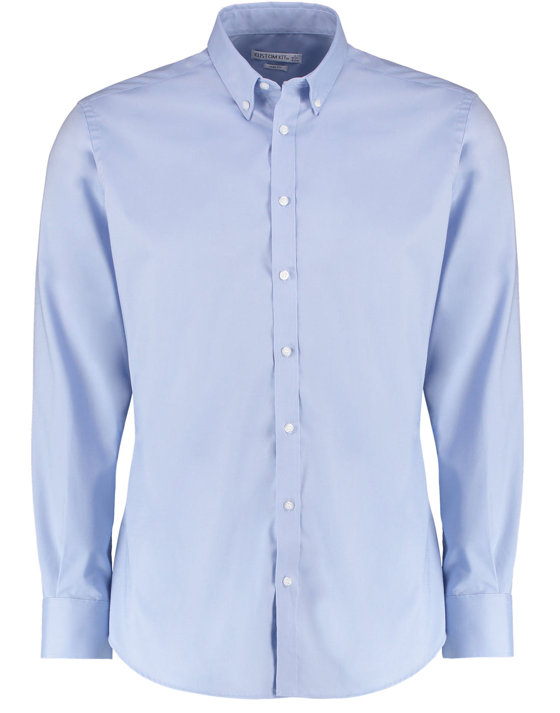 Kustom Kit Mens LS Stretch Oxford Shirt KK182 - Light Blue - Customisable Corporate Wear