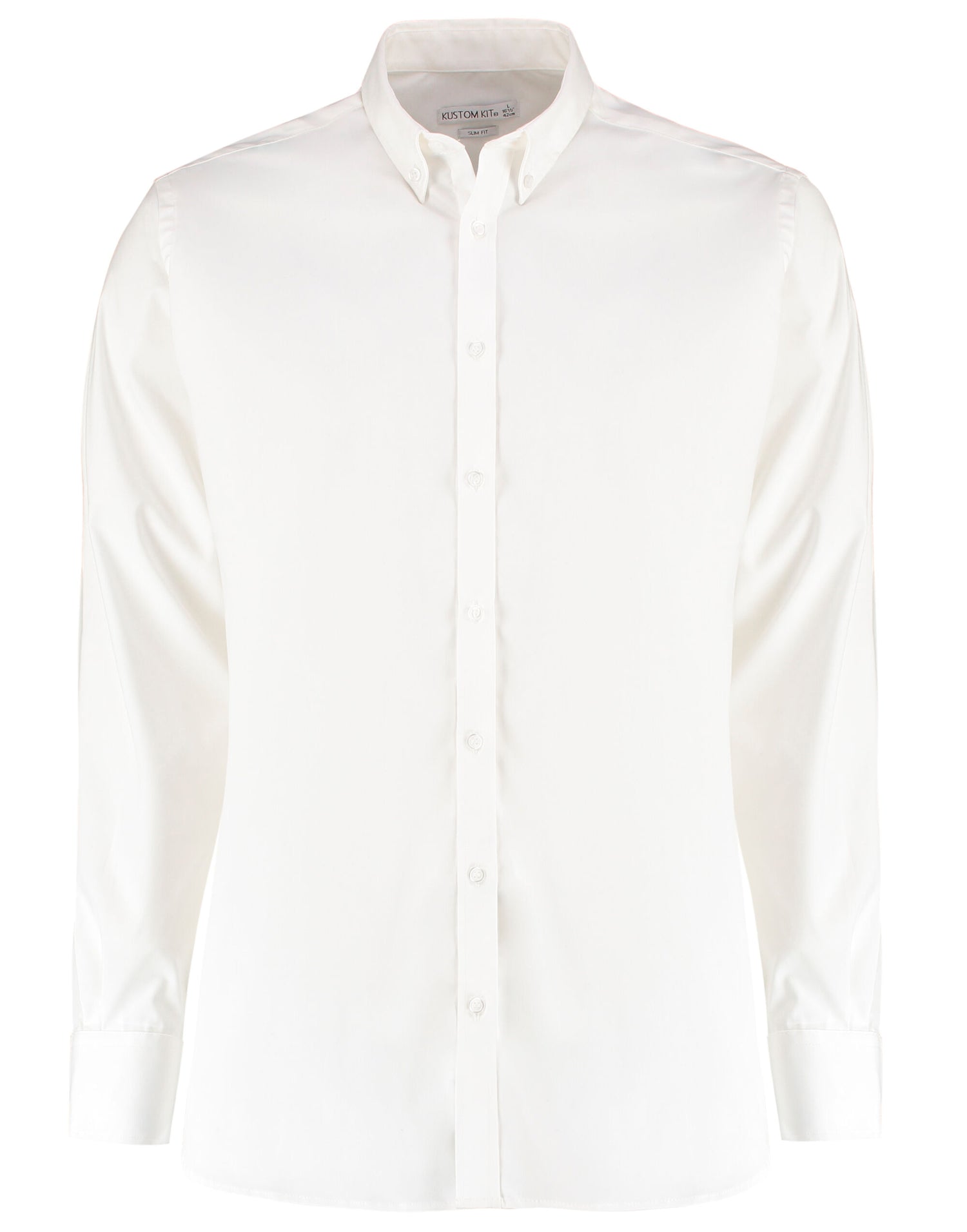 Kustom Kit Mens LS Stretch Oxford Shirt KK182 - White - Customisable Corporate Wear