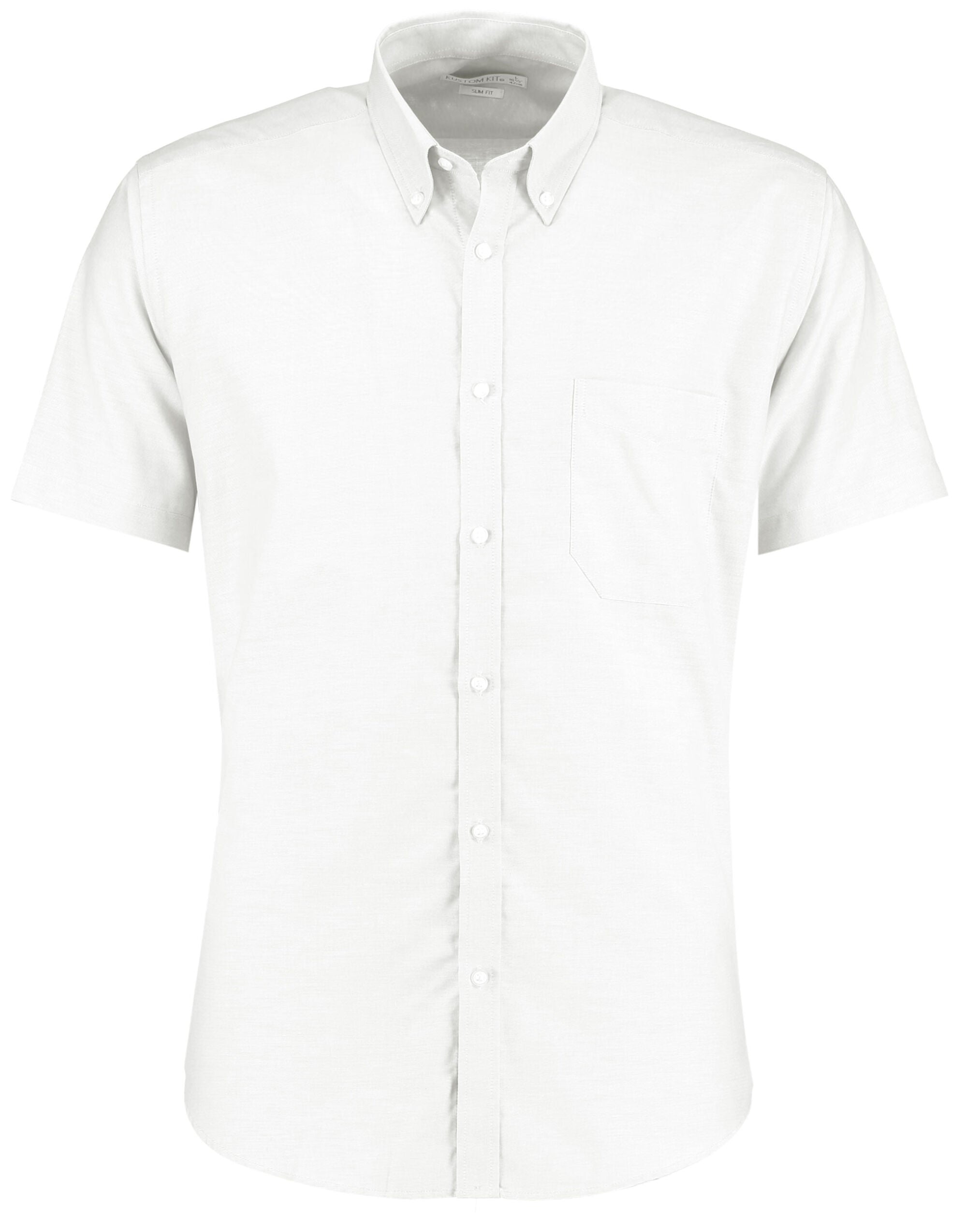 Kustom Kit Mens SS Slim Workwear Shirt KK183 - White - Customisable Corporate Wear