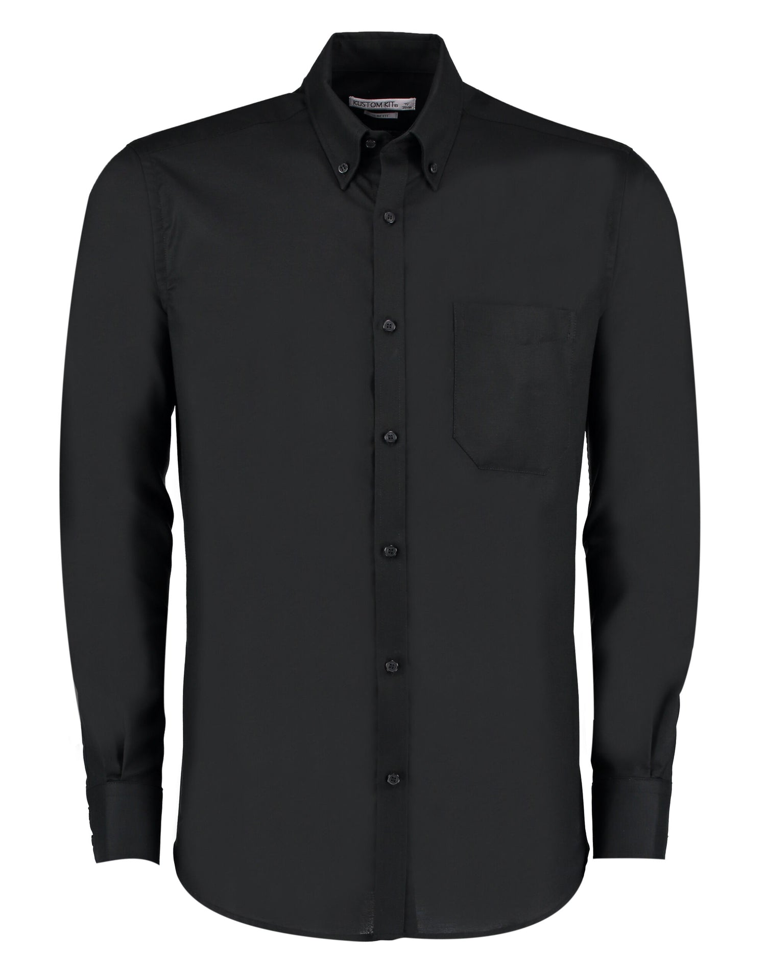 Kustom Kit Mens LS Slim Workwear Shirt KK184 - Black - Customisable Corporate Wear