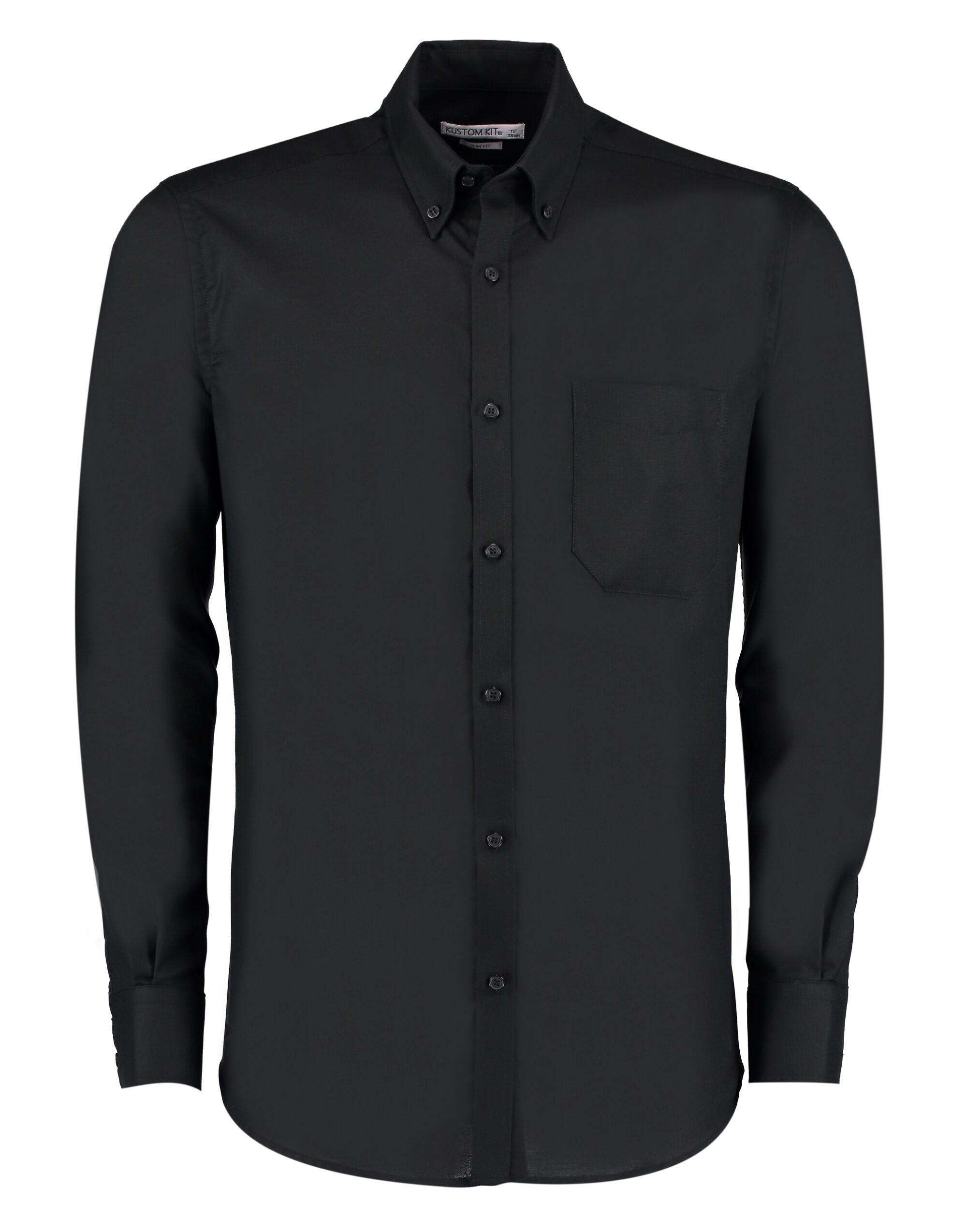 Kustom Kit Mens LS Slim Workwear Shirt KK184 - Black - Customisable Corporate Wear