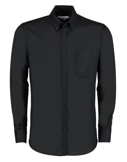 Kustom Kit Mens LS Slim Workwear Shirt KK184 - Black - Customisable Corporate Wear