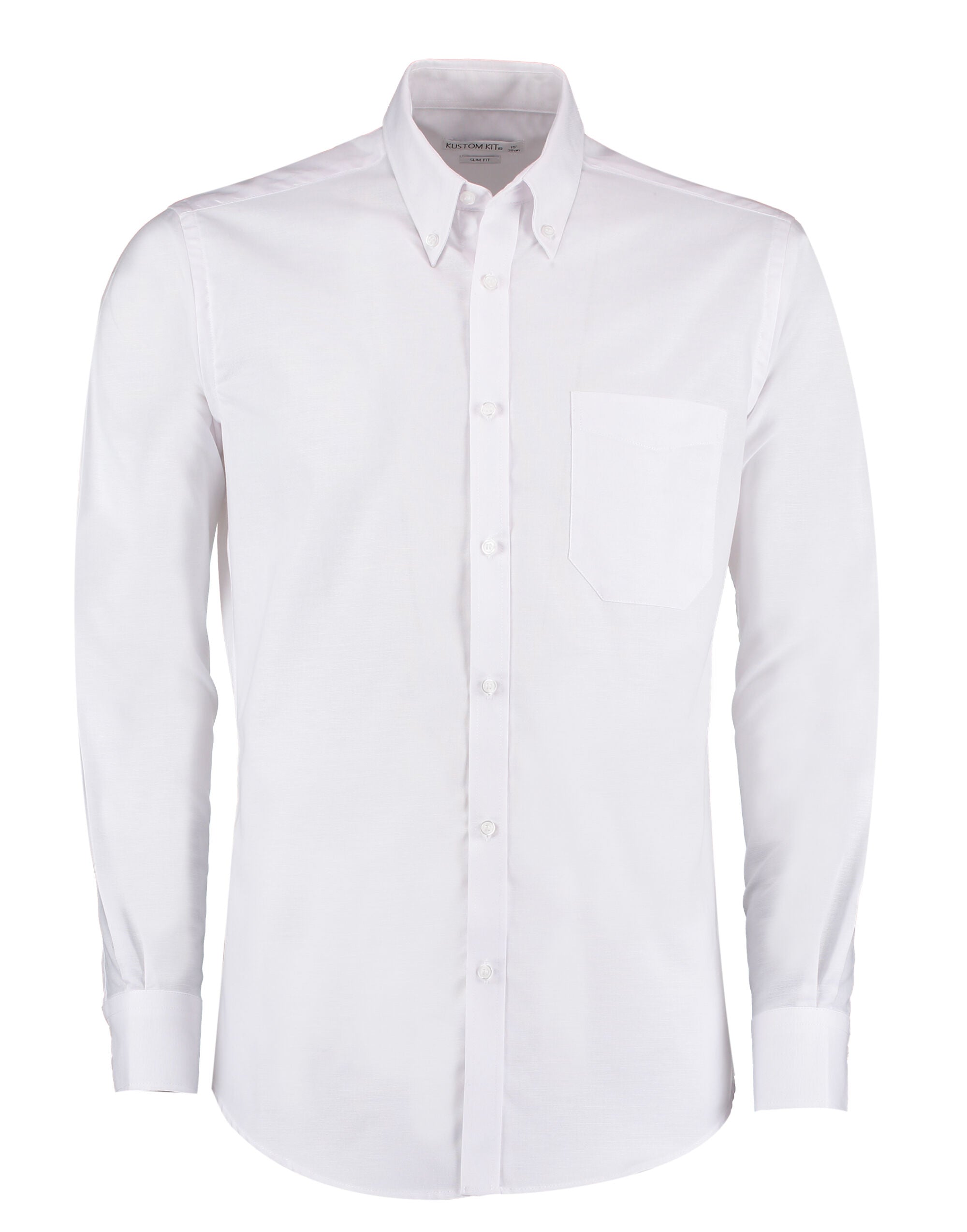 Kustom Kit Mens LS Slim Workwear Shirt KK184 - White - Customisable Corporate Wear