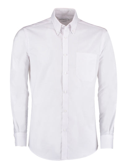 Kustom Kit Mens LS Slim Workwear Shirt KK184 - White - Customisable Corporate Wear