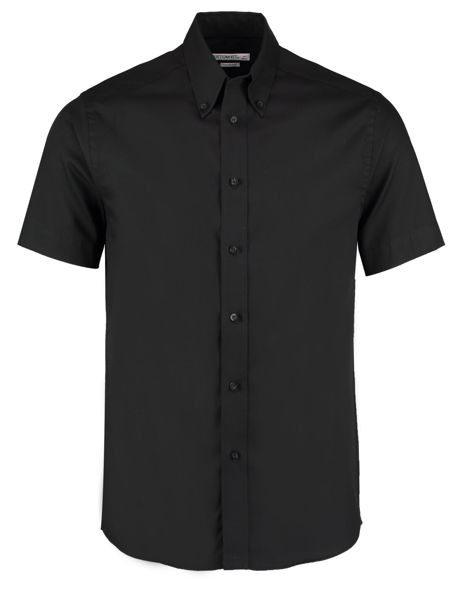 Kustom Kit Mens SS Tailored Oxford Shirt KK187 - Black - Customisable Corporate Wear