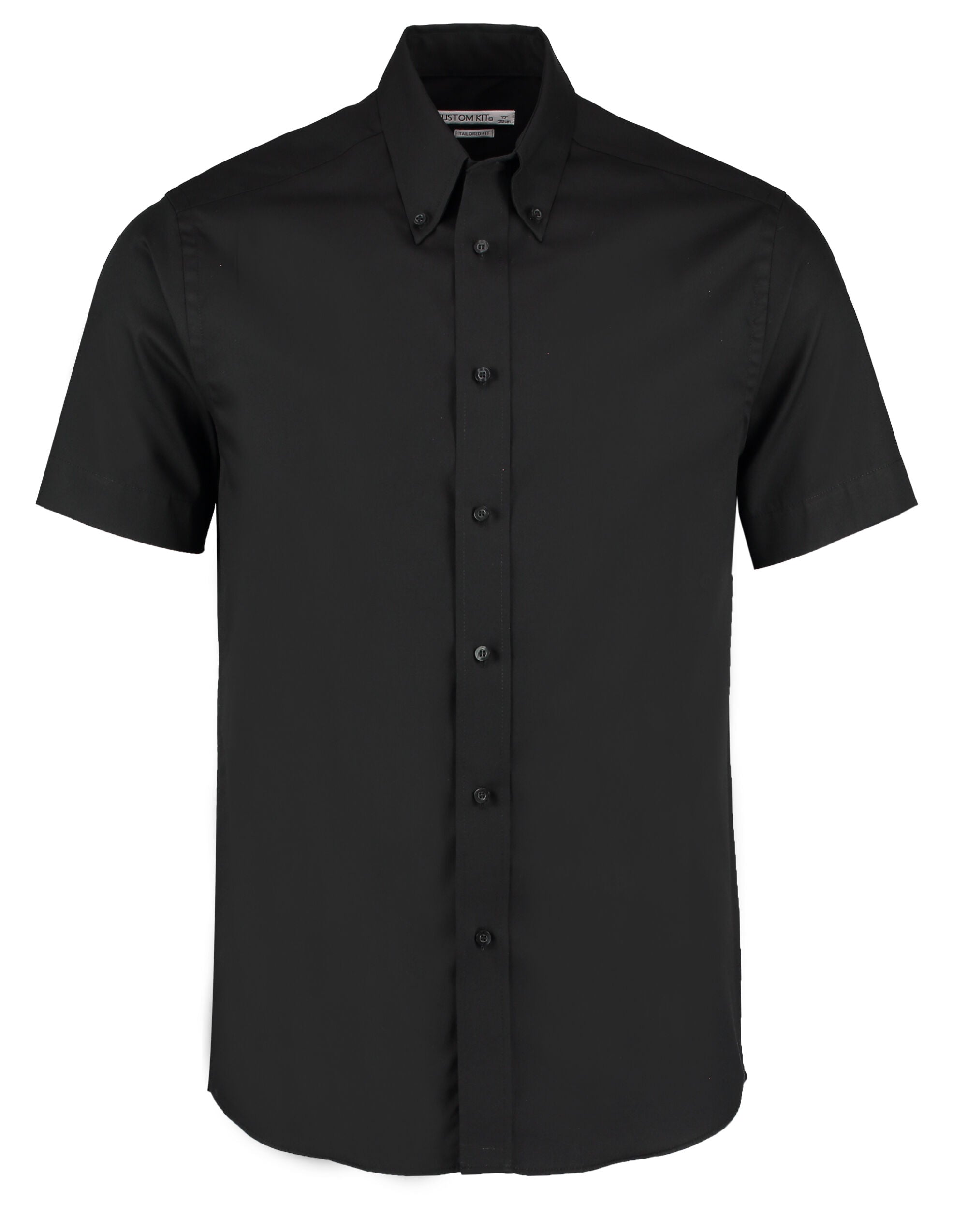 Kustom Kit Mens SS Tailored Oxford Shirt KK187 - Black - Customisable Corporate Wear