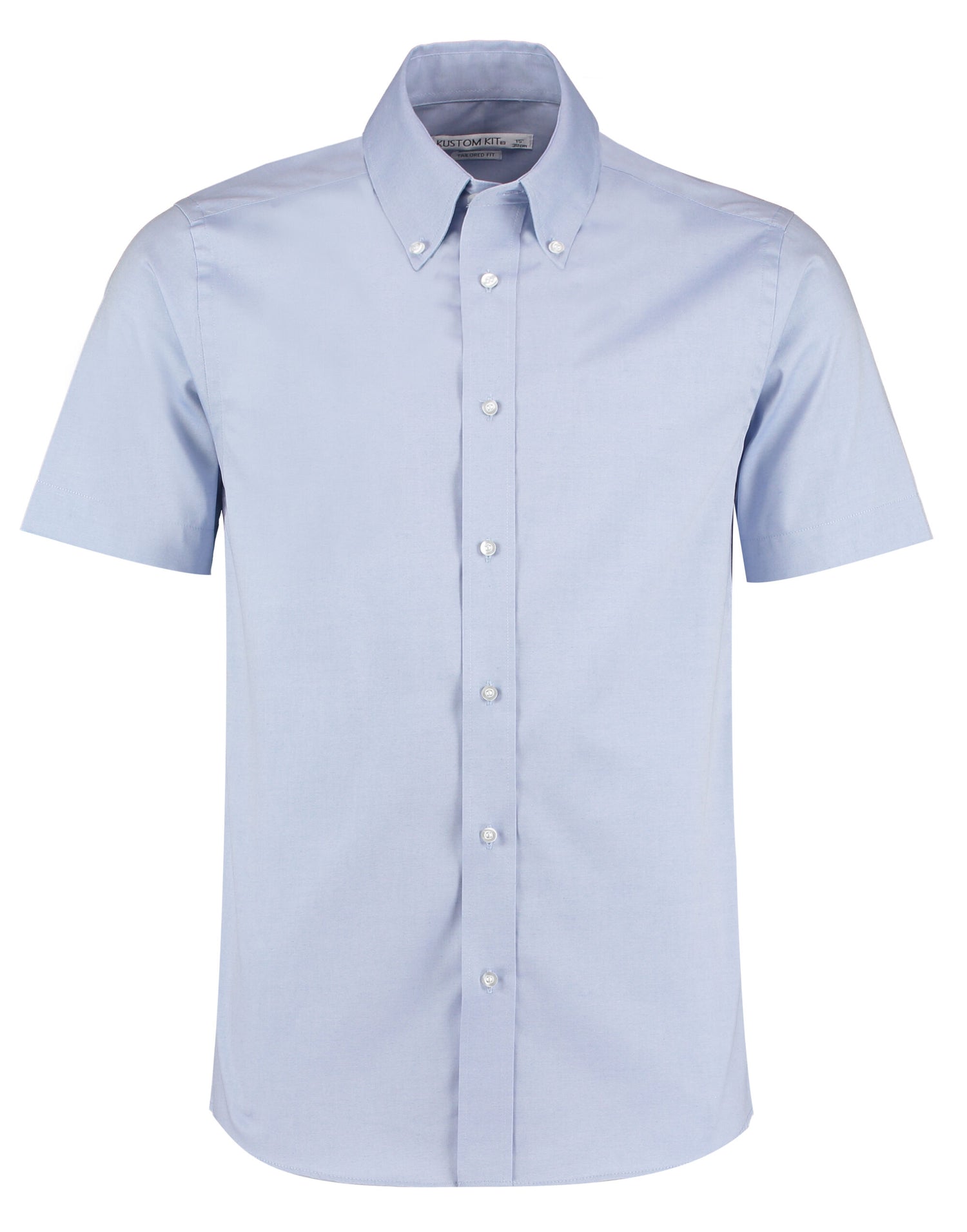 Kustom Kit Mens SS Tailored Oxford Shirt KK187 - Light Blue - Customisable Corporate Wear
