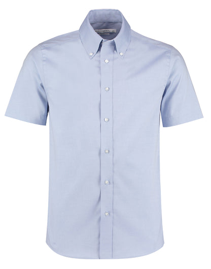 Kustom Kit Mens SS Tailored Oxford Shirt KK187 - Light Blue - Customisable Corporate Wear