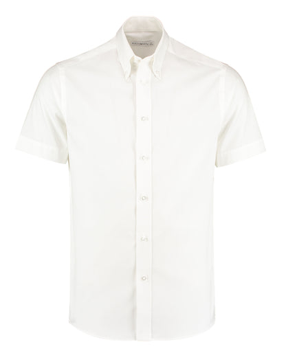 Kustom Kit Mens SS Tailored Oxford Shirt KK187 - White - Customisable Corporate Wear