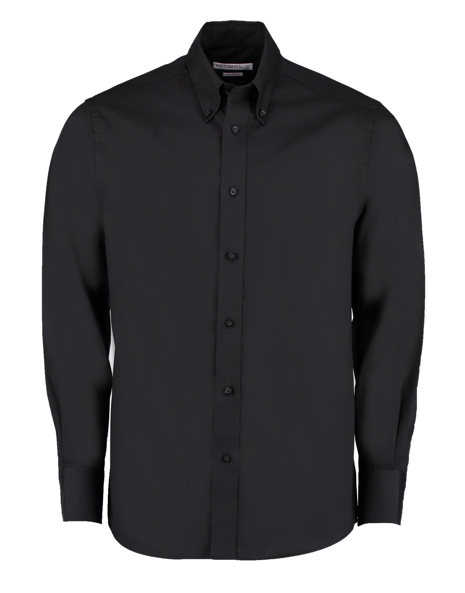 Kustom Kit Mens LS Tailored Oxford Shirt KK188 - Black - Customisable Corporate Wear