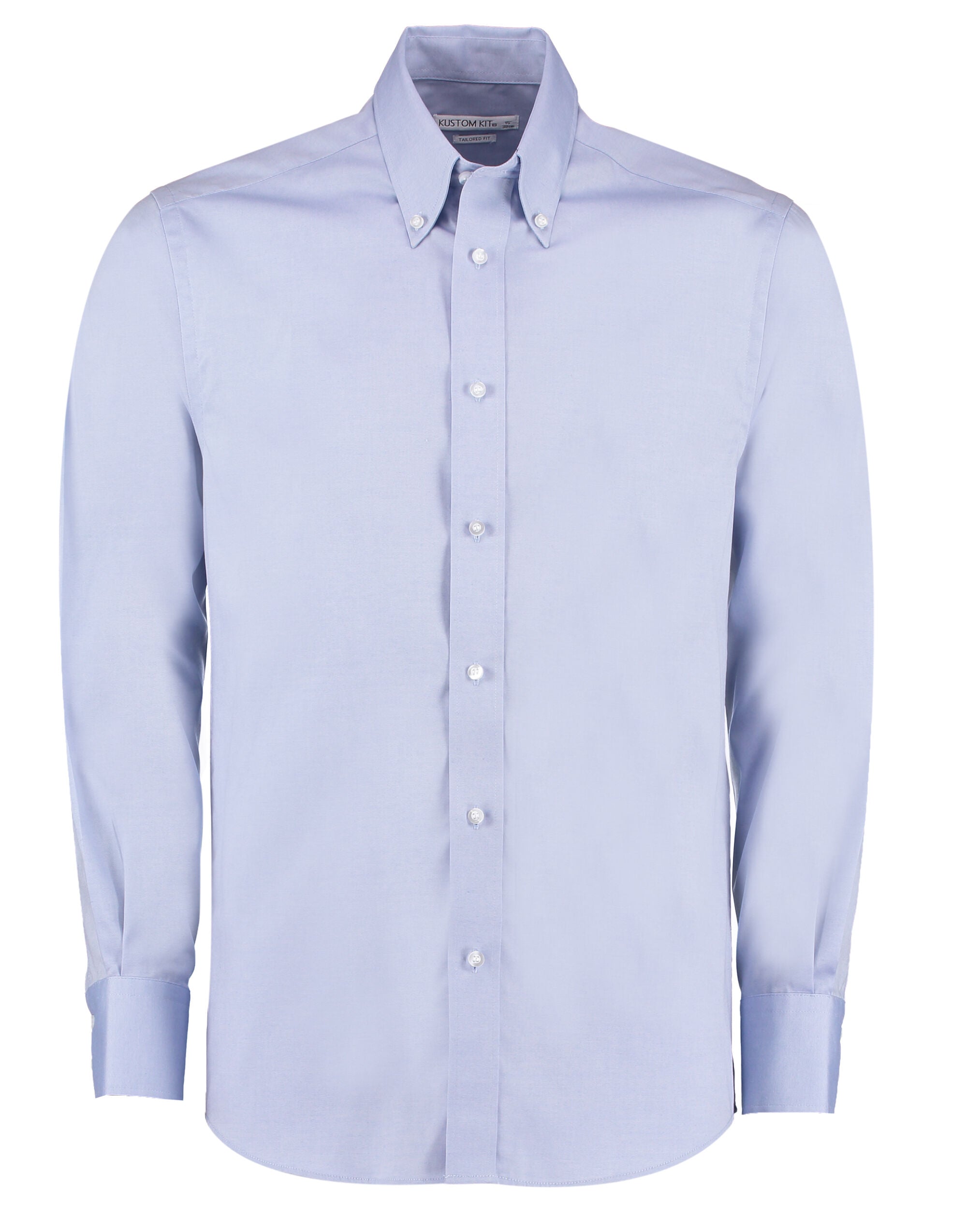 Kustom Kit Mens LS Tailored Oxford Shirt KK188 - Light Blue - Customisable Corporate Wear
