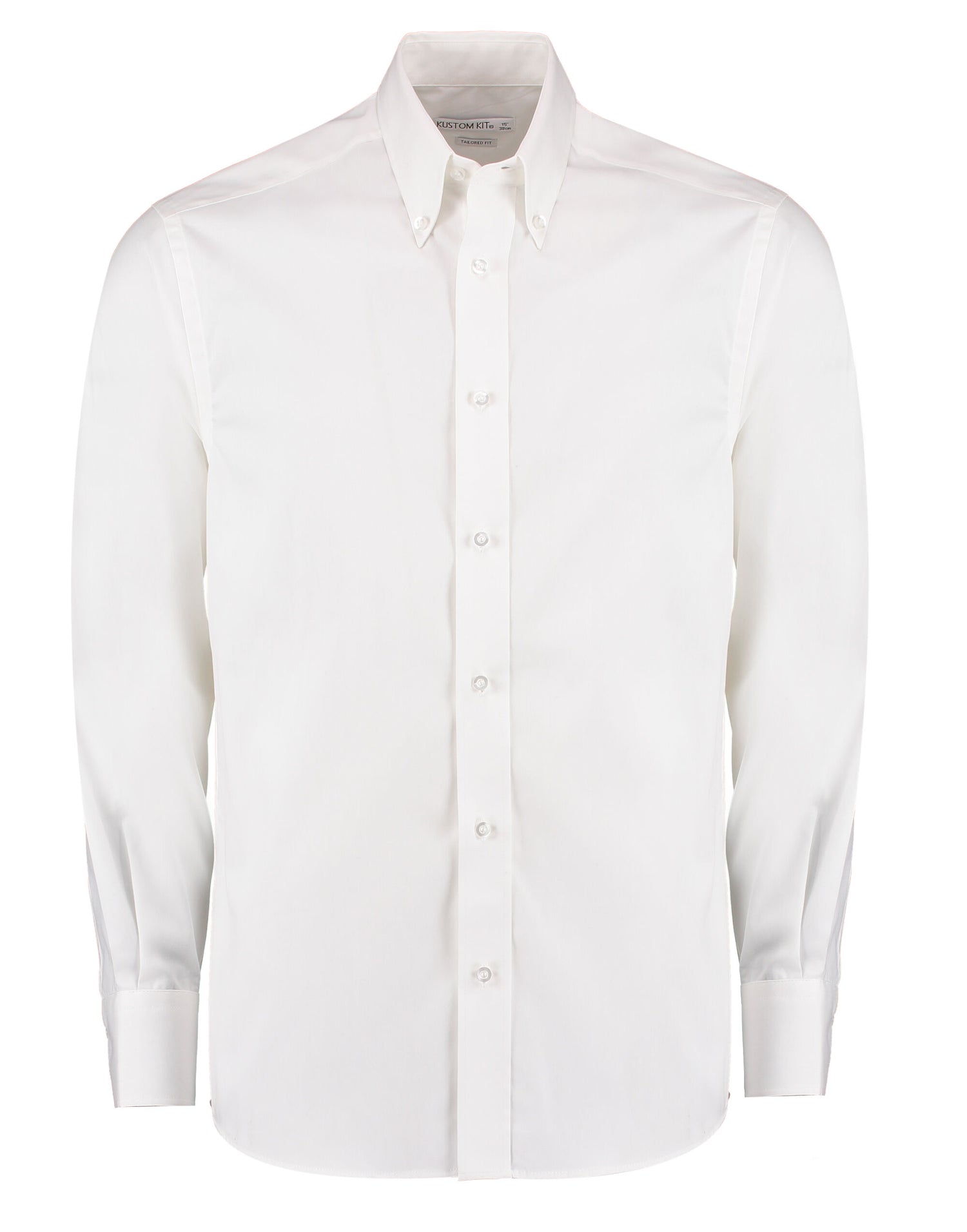 Kustom Kit Mens LS Tailored Oxford Shirt KK188 - White - Customisable Corporate Wear
