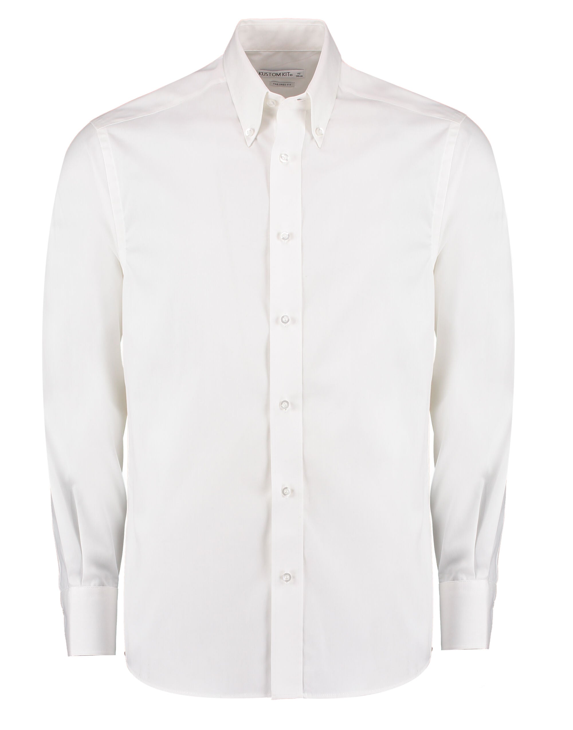 Kustom Kit Mens LS Tailored Oxford Shirt KK188 - White - Customisable Corporate Wear