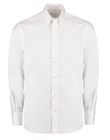 Kustom Kit Mens LS Tailored Oxford Shirt KK188 - White - Customisable Corporate Wear