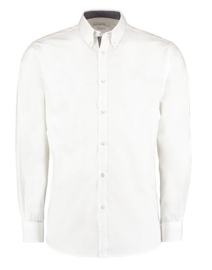 Kustom Kit Mens LS Contrast BDC Shirt KK190 - - Customisable Corporate Wear