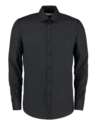 Kustom Kit Mens LS Slim Business Shirt KK192 - Black - Customisable Corporate Wear
