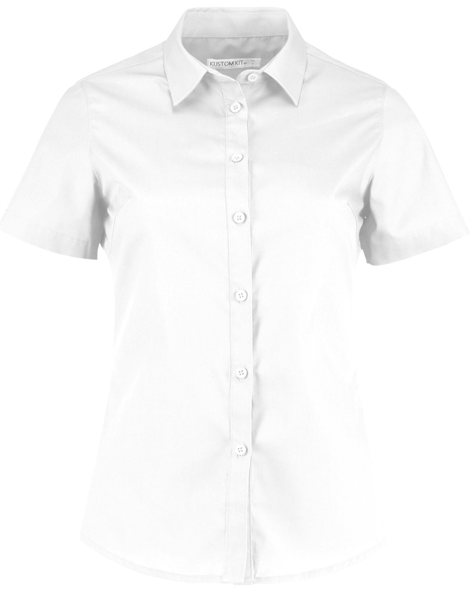 Kustom Kit Lady SS Tailored Poplin Shirt KK241 - White - Customisable Shirts