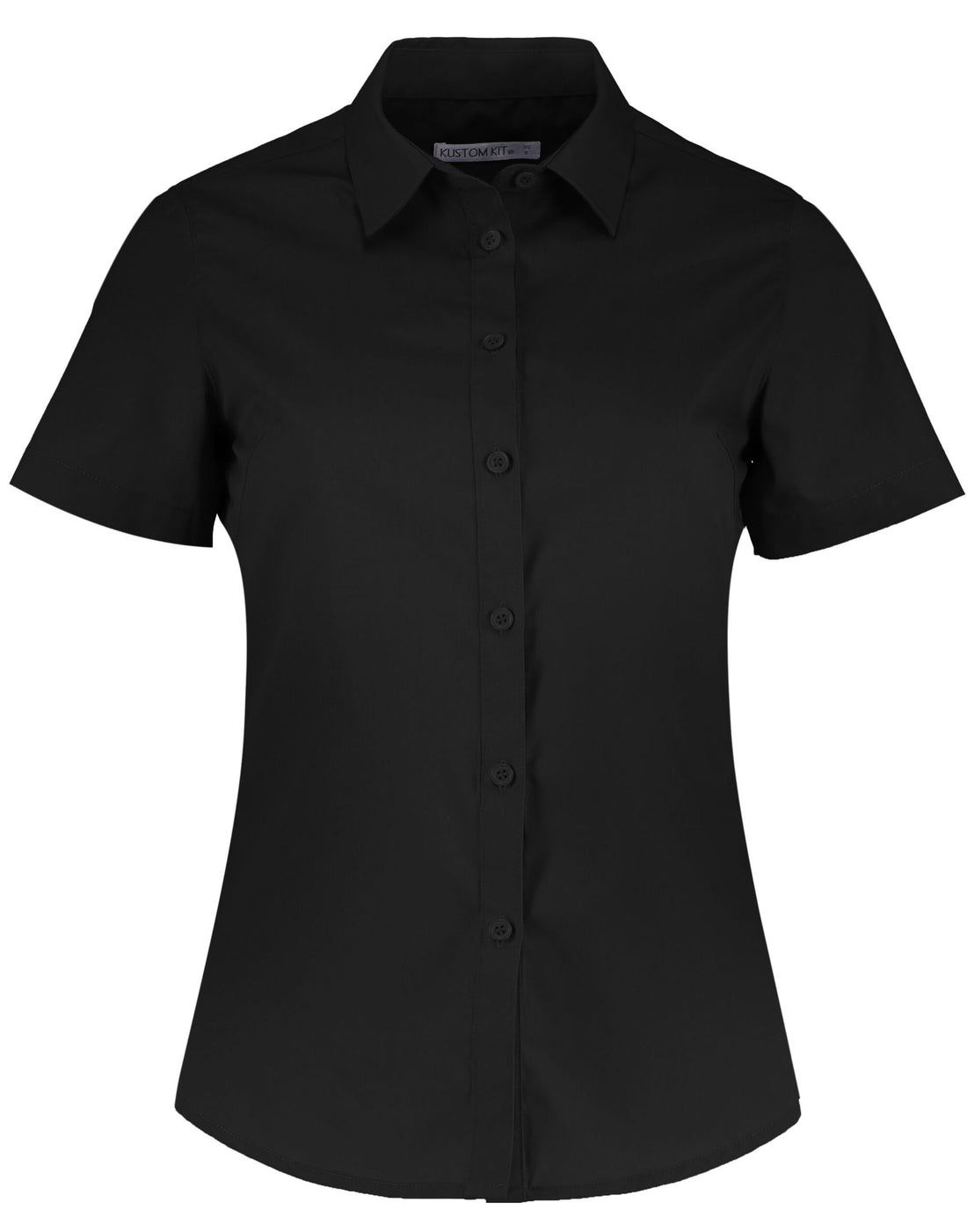 Kustom Kit Lady SS Tailored Poplin Shirt KK241 - Black - Customisable Shirts