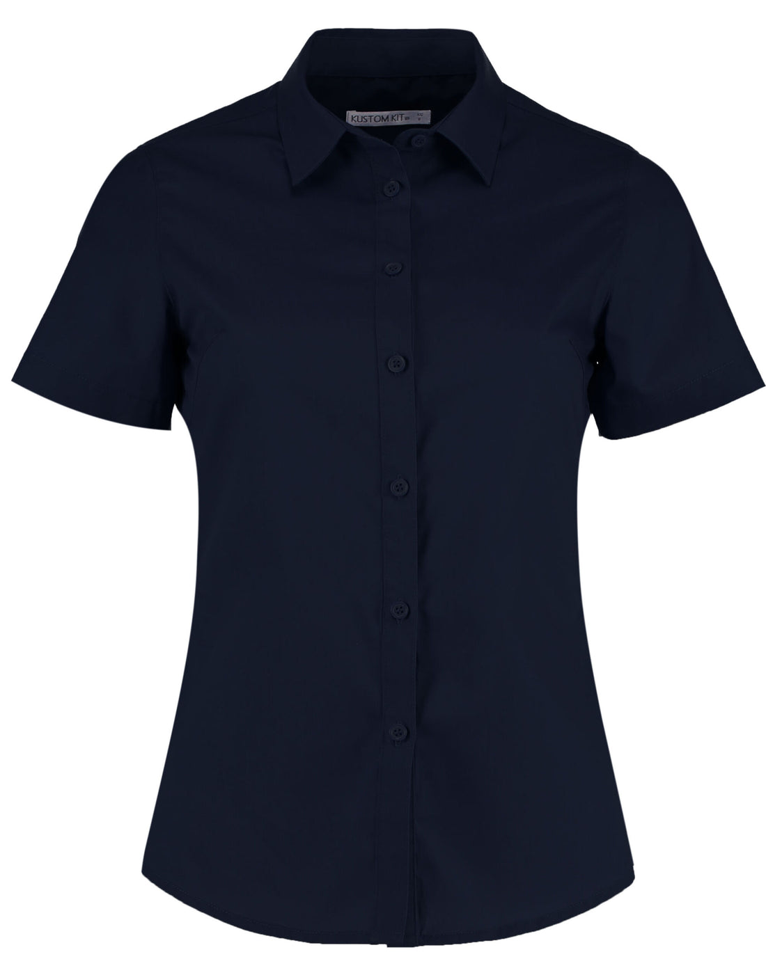 Kustom Kit Lady SS Tailored Poplin Shirt KK241 - Dark Navy - Customisable Shirts