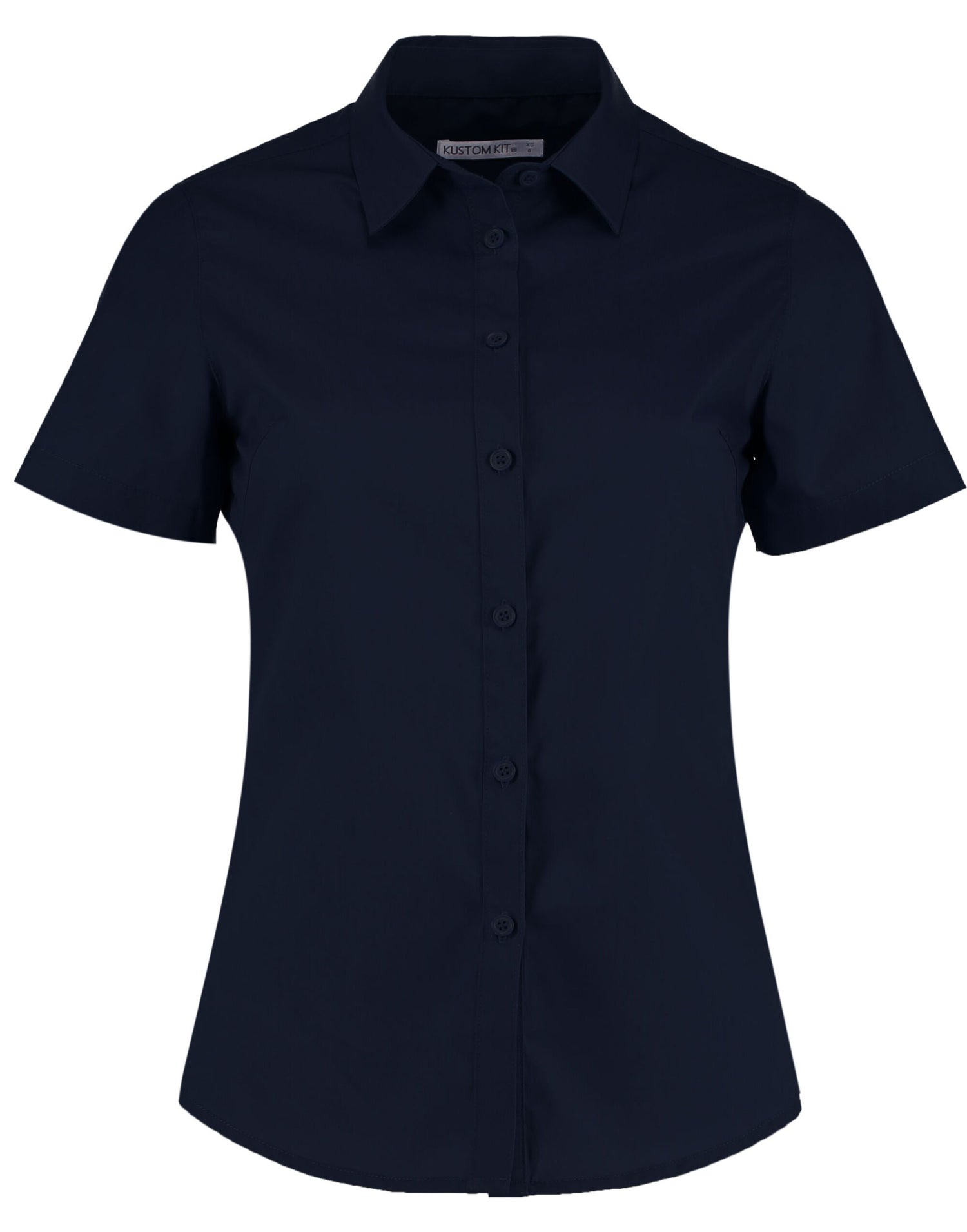 Kustom Kit Lady SS Tailored Poplin Shirt KK241 - Dark Navy - Customisable Shirts