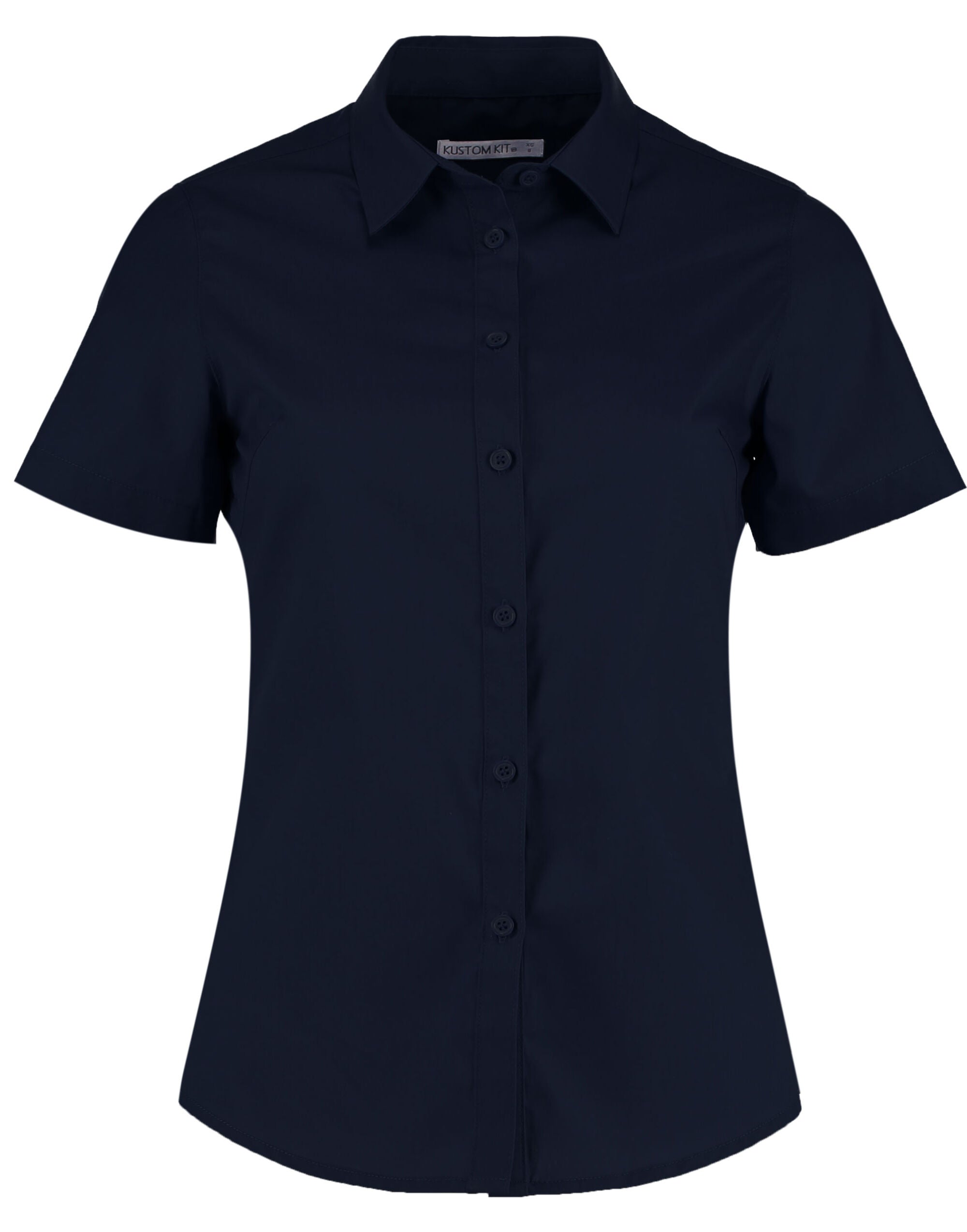 Kustom Kit Lady SS Tailored Poplin Shirt KK241 - Dark Navy - Customisable Shirts