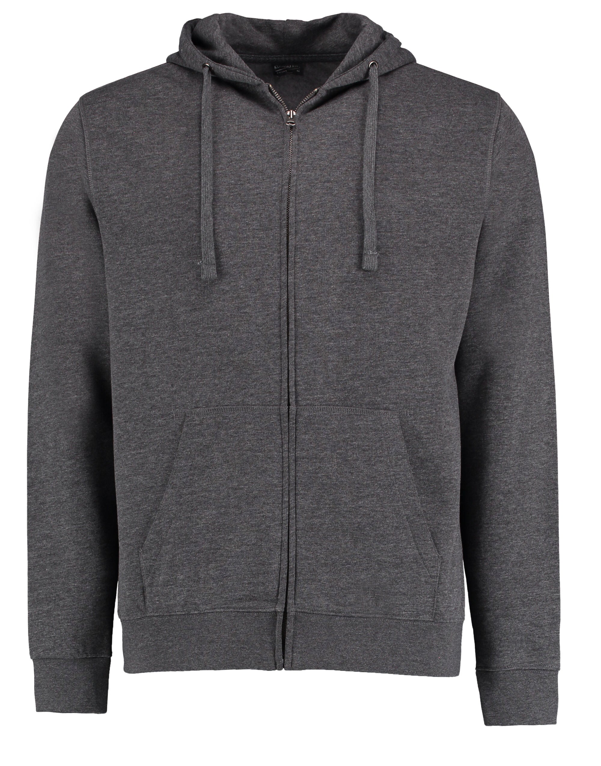Kustom Kit Mens Superwash Zipped Hoodie KK303 - Dark Grey Marl - Customisable Hoodies