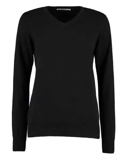 Kustom Kit Ladies Arundel V Neck Sweater KK353 - Black - Customisable Corporate Wear