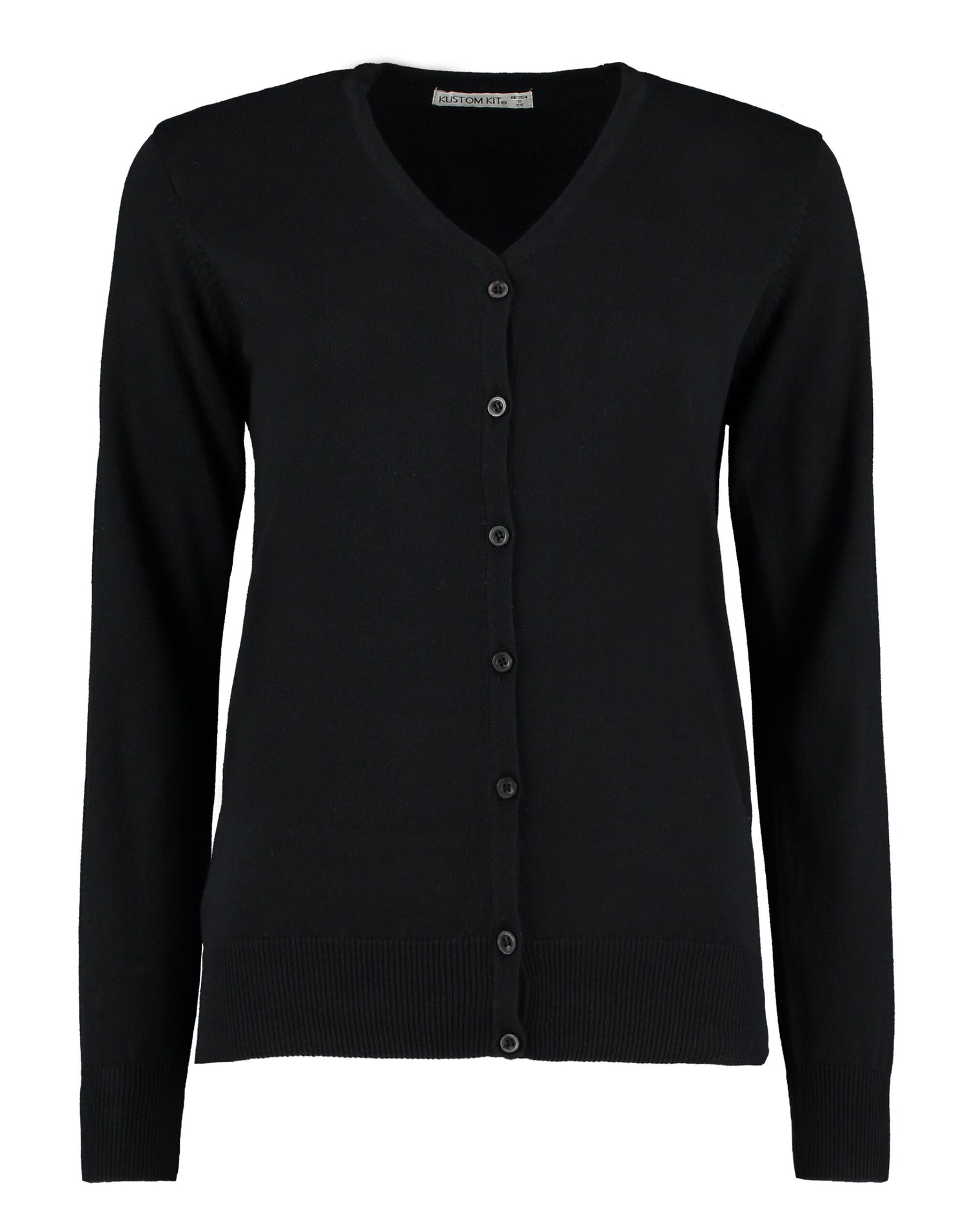 Kustom Kit Ladies V Neck Cardigan KK354 - Black - Customisable Sweatshirt