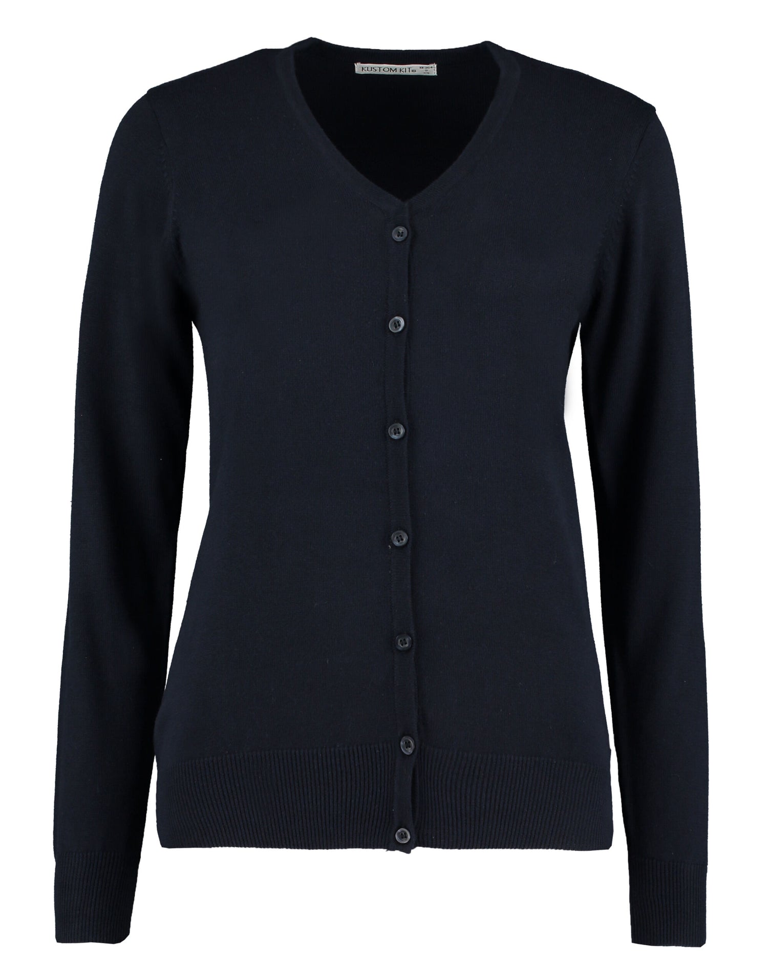 Kustom Kit Ladies V Neck Cardigan KK354 - Navy - Customisable Sweatshirt