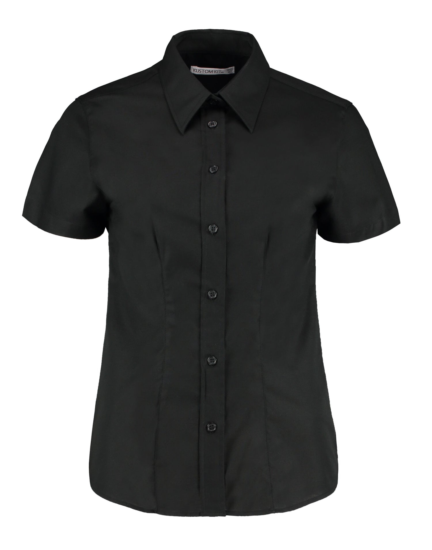Kustom Kit Ladies SS Workwear Shirt KK360 - Black - Customisable Shirts